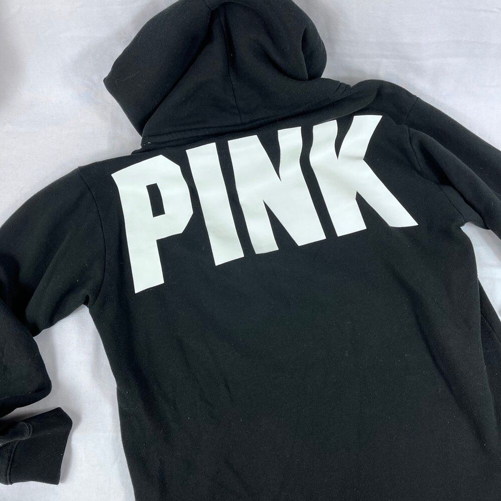 PINK Hoodie with cream Sherpa hood sz S